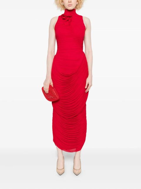 Magda Butrym high-neck draped dress - Red