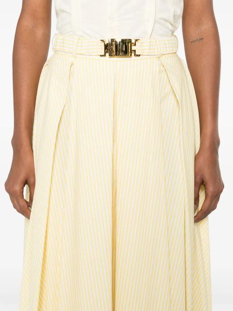 Rowen Rose striped pleated skirt - White