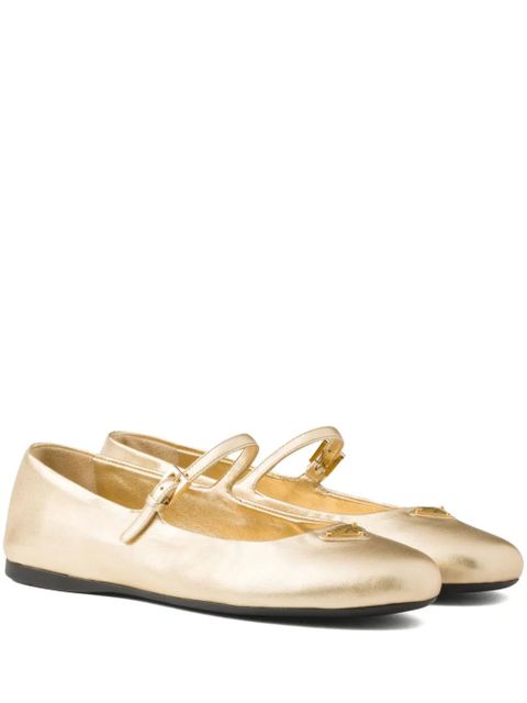 Prada leather ballerina shoes - Gold - zdjęcie produktu nr 2