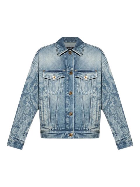 Versace floral-print denim jacket - Blue - zdjęcie produktu nr 1
