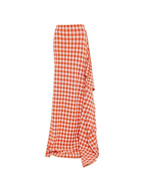 A.W.A.K.E. Mode gingham-pattern side-panel maxi skirt - Red - zdjęcie produktu nr 1