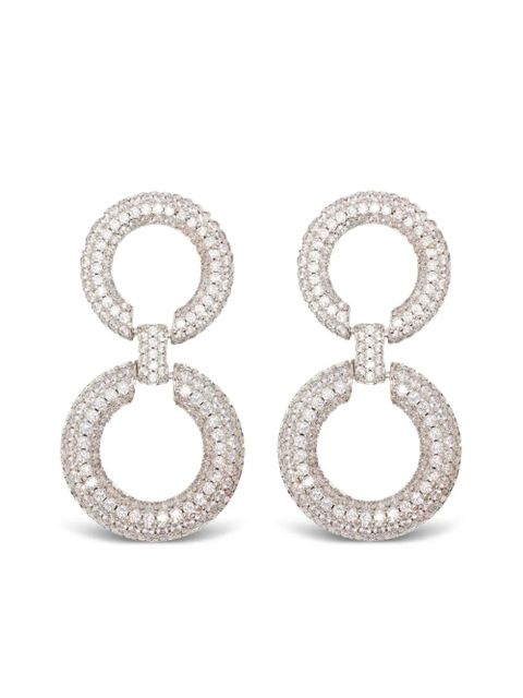 Self-Portrait double-circle embellished earrings - Silver - zdjęcie produktu nr 1
