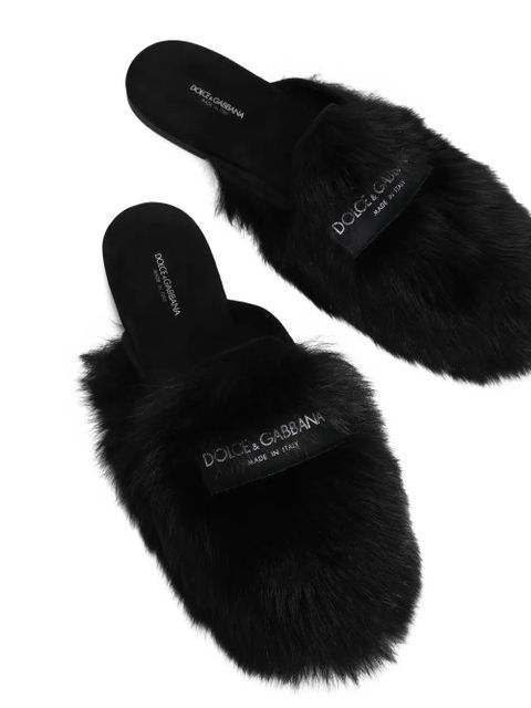 Dolce & Gabbana fur mules - Black