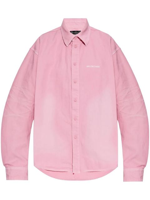 Balenciaga logo-embroidered shirt - Pink - zdjęcie produktu nr 1