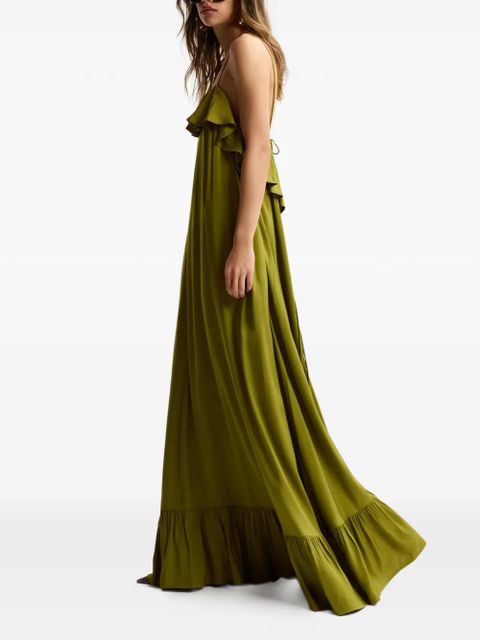 Essentiel Antwerp ruffled-neck maxi dress - Green
