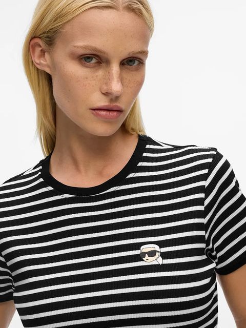 Karl Lagerfeld t-shirt IKON damski kolor czarny A4W17060 - zdjęcie produktu nr 2