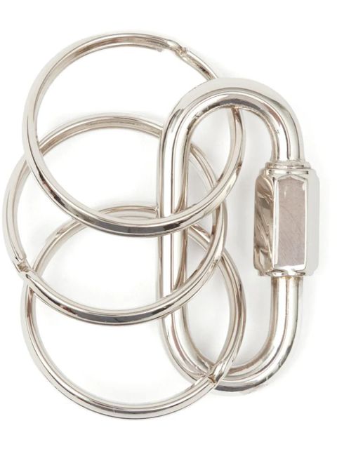 MM6 Maison Margiela Carabiner logo-engraved keyring - Silver - zdjęcie produktu nr 1