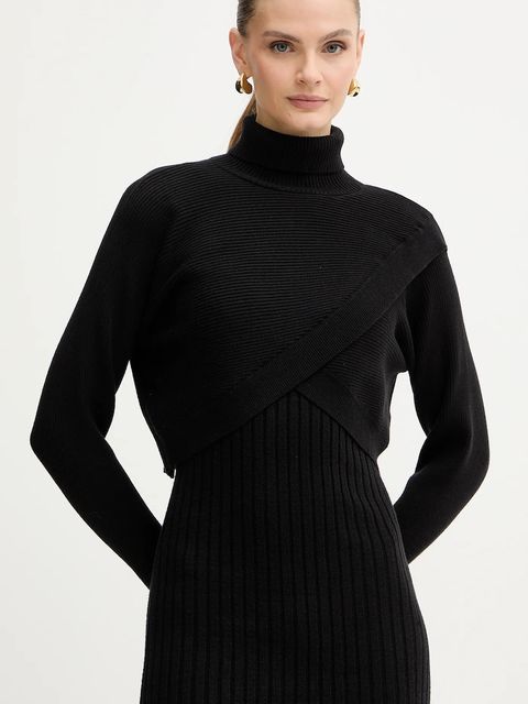 Morgan sukienka i sweter kolor czarny midi dopasowana RMORIA