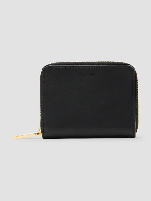 AllSaints portfel skórzany LENA HEX damski kolor czarny W130XC