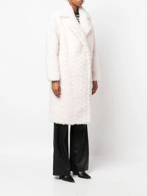 Yves Salomon woven wool maxi coat - White