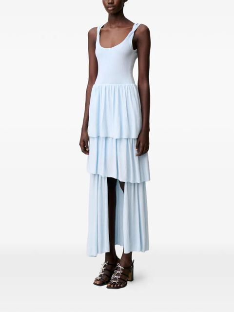 Claudie Pierlot tiered knitted asymmetric dress - Blue