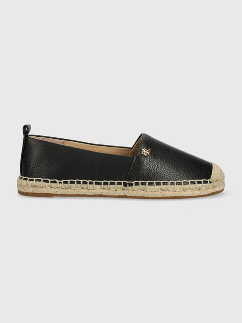 Lauren Ralph Lauren espadryle skórzane Cameryn IV kolor czarny 802905304001 - zdjęcie produktu nr 1
