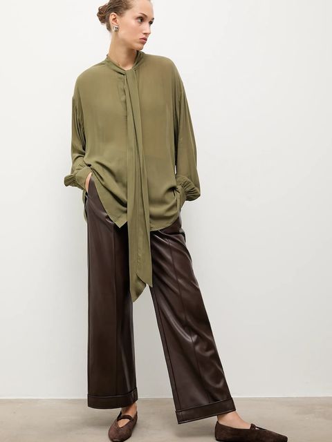 Answear.LAB baleriny zamszowe kolor brązowy - zdjęcie produktu nr 2