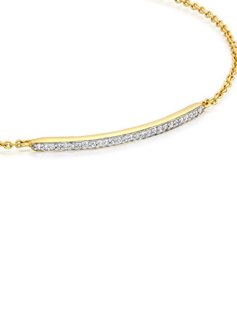 Monica Vinader Skinny Short Bar Diamond bracelet - Gold