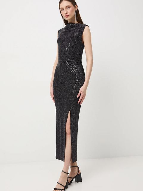 Medicine sukienka kolor srebrny maxi dopasowana - zdjęcie produktu nr 1