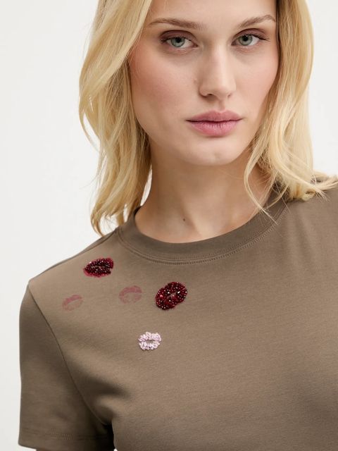 Miss Sixty t-shirt damski kolor brązowy 6S2SJ06900 - zdjęcie produktu nr 2