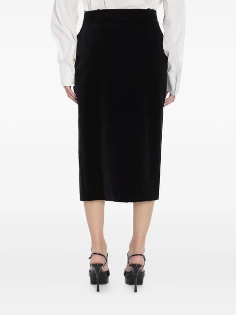 Saint Laurent velvet midi skirt - Black