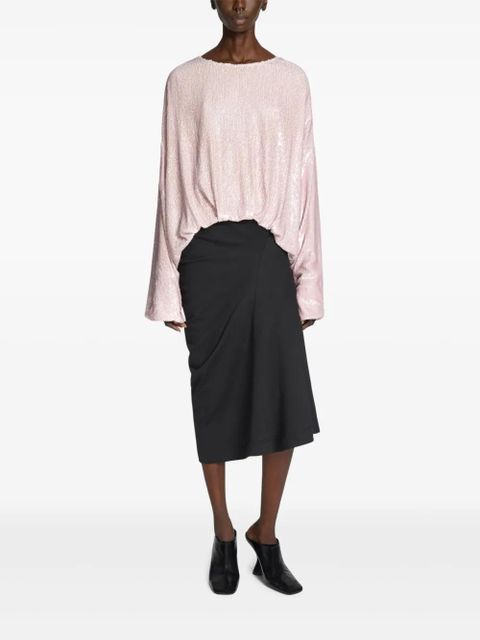 DRIES VAN NOTEN sequin-embellished top - Pink