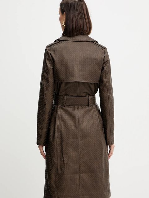 Guess płaszcz CARMEN kolor brązowy W5YL32 WHGT0