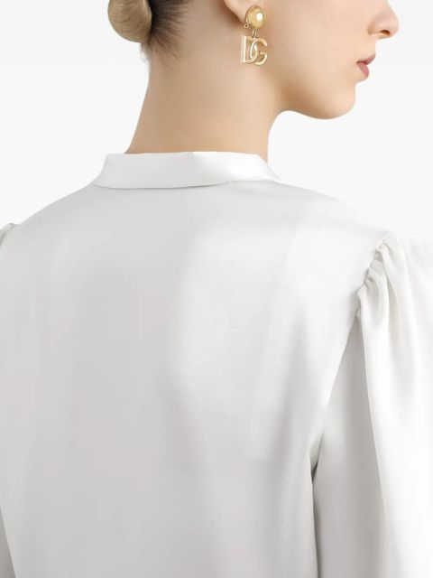 Dolce & Gabbana satin tie-neck blouse - White