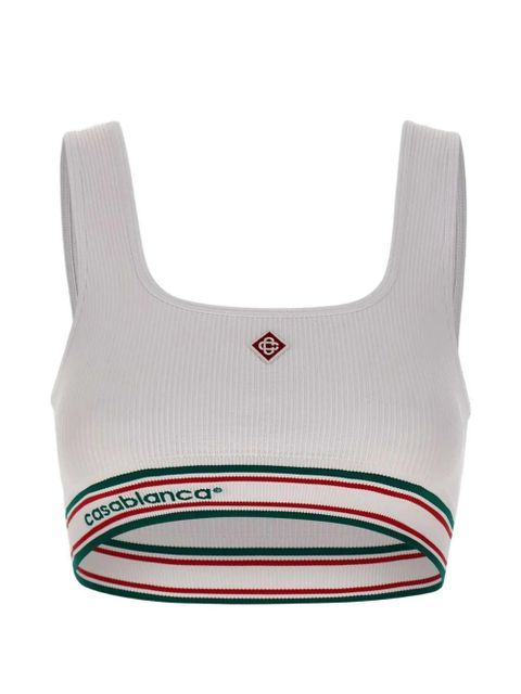 Casablanca ribbed striped sports bra - White - zdjęcie produktu nr 1