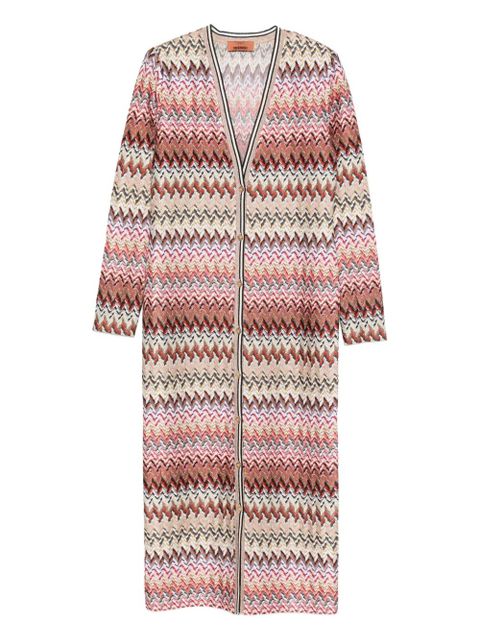Missoni zigzag-pattern cardi-coat - Pink - zdjęcie produktu nr 1