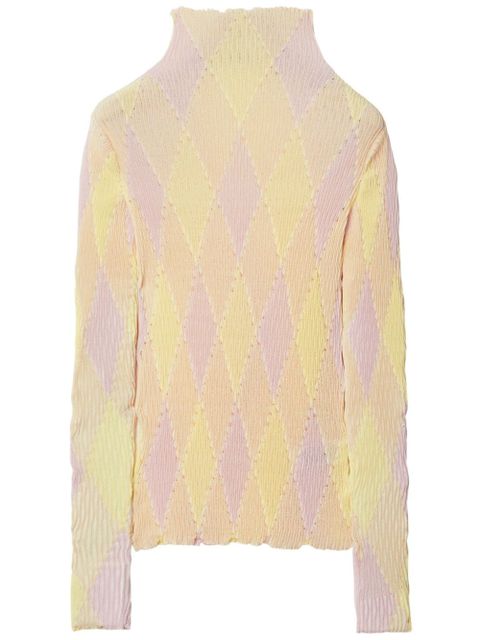 Burberry high-neck argyle intarsia-knit jumper - Yellow - zdjęcie produktu nr 1