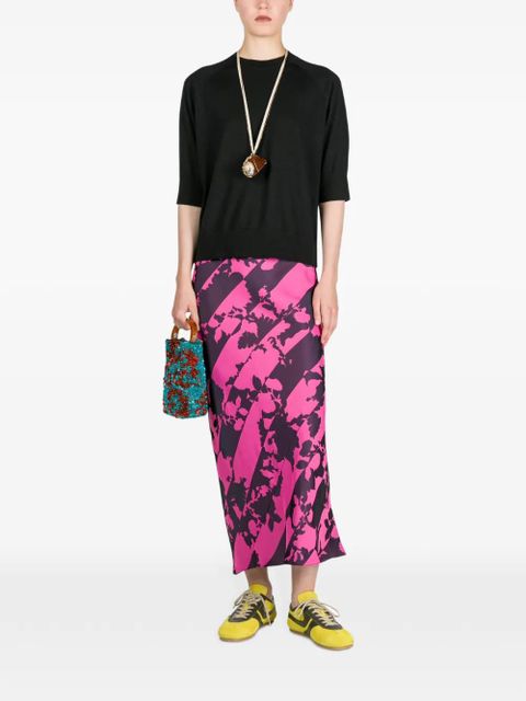 DRIES VAN NOTEN printed midi skirt - Pink - zdjęcie produktu nr 2