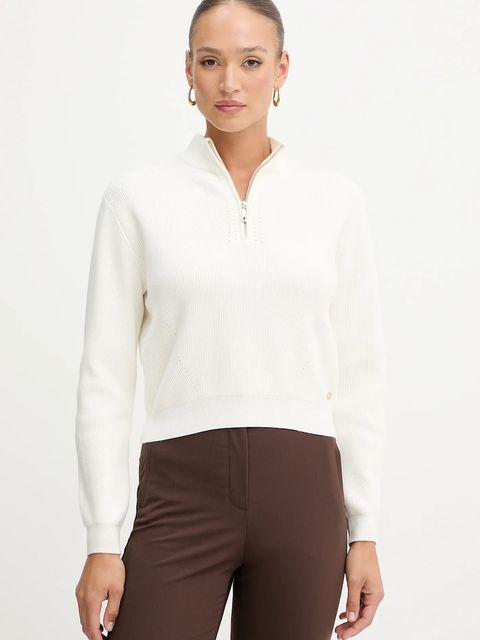 Guess sweter HARLEY damski kolor beżowy lekki z półgolfem W5BR29 Z0572 - zdjęcie produktu nr 1