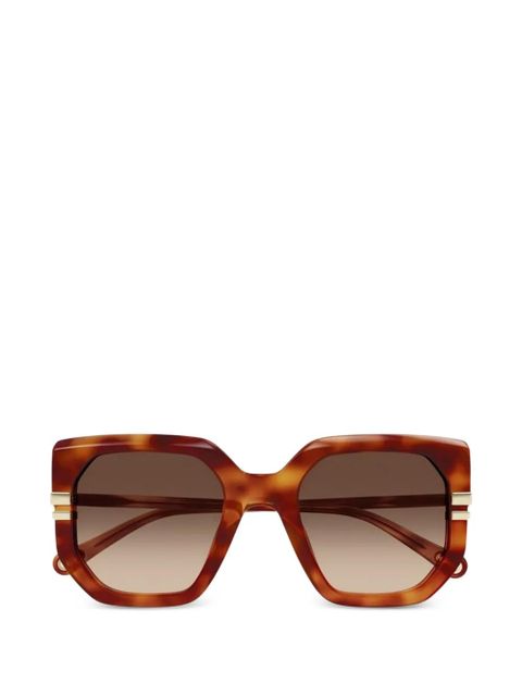 Chloé Eyewear geometric-frame sunglasses - Brown - zdjęcie produktu nr 1
