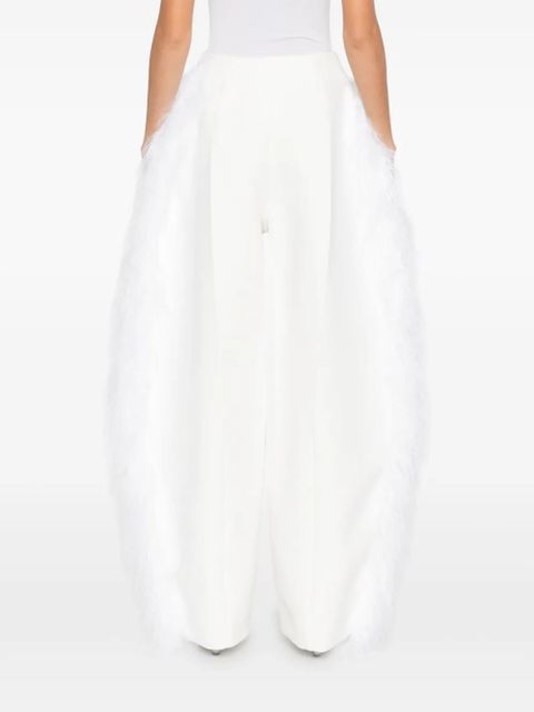 Jacquemus feather-trim trousers - White