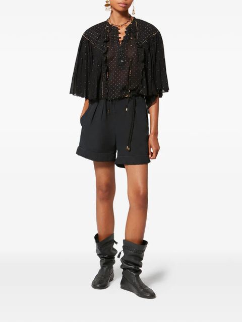 MARANT ÉTOILE Veenia ruffled dotted blouse - Black - zdjęcie produktu nr 2