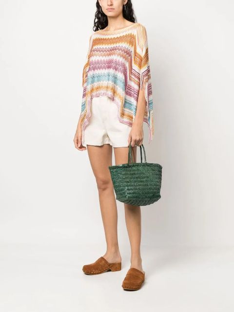 DRAGON DIFFUSION Triple Jump Small woven leather tote - Green