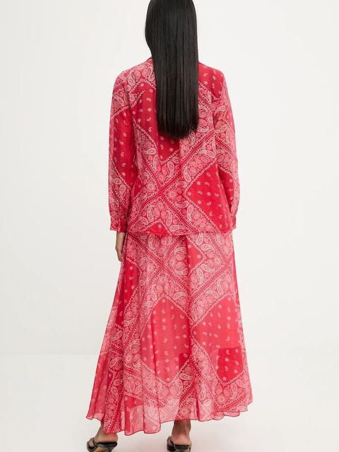 Answear.LAB koszula i spódnica damski kolor czerwony