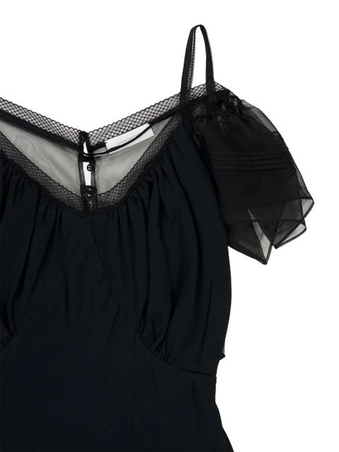 Rabanne mesh-panelled cold-shoulder midi dress - Black
