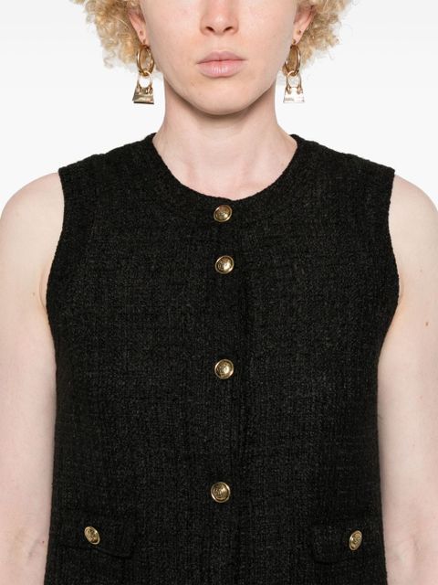 SANDRO embossed-buttons dress - Black