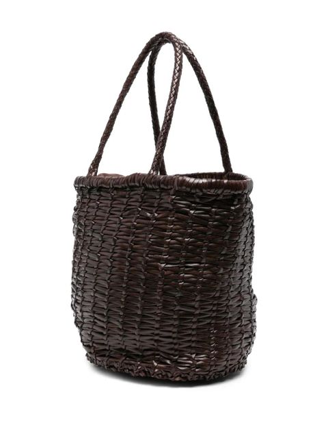 DRAGON DIFFUSION woven-leather bucket bag - Brown