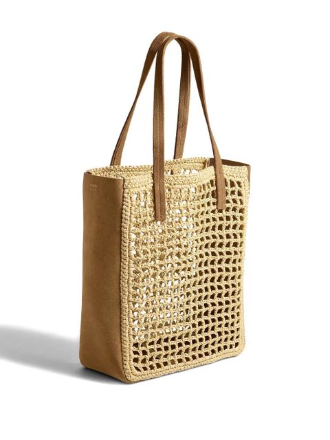 KHAITE small Zoe woven-panel tote bag - Neutrals
