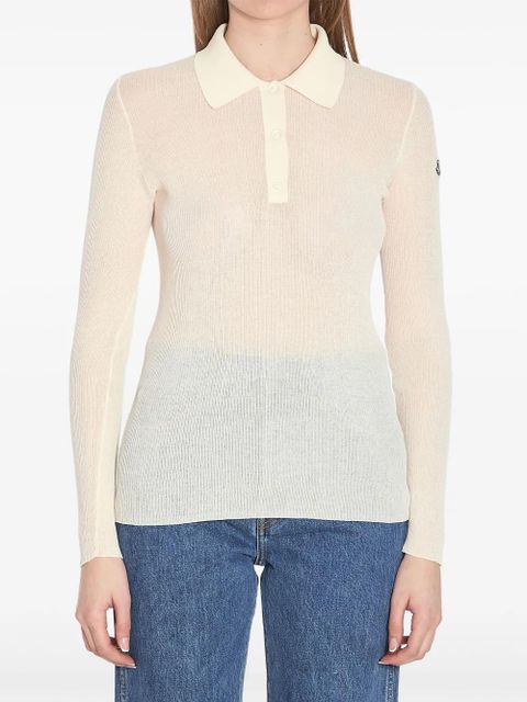 Moncler logo-patch polo shirt - White - zdjęcie produktu nr 1