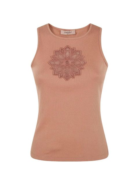 TWINSET floral-appliqué tank top - Brown - zdjęcie produktu nr 1