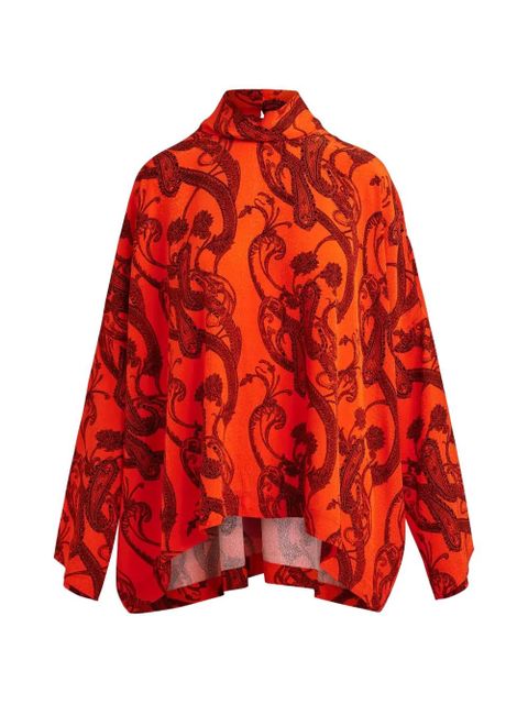 Essentiel Antwerp oversized paisley blouse - Orange - zdjęcie produktu nr 1