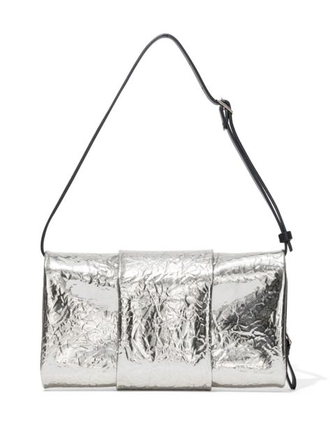 Proenza Schouler Flip metallic-effect leather shoulder bag - Silver