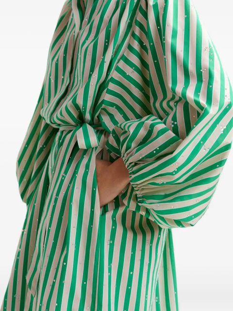 Essentiel Antwerp striped rhinestone midi dress - Green