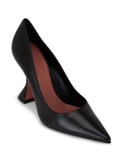 Amina Muaddi Ami 95mm leather pumps - Black - zdjęcie produktu nr 2