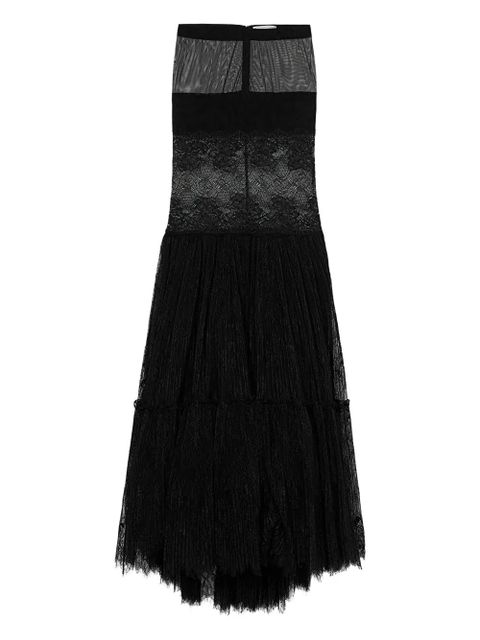 Blumarine see-through rébrodé-lace maxi skirt - Black