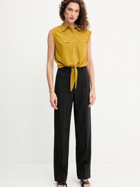 Morgan koszula damska kolor żółty regular z kołnierzykiem klasycznym DAROD - zdjęcie produktu nr 2