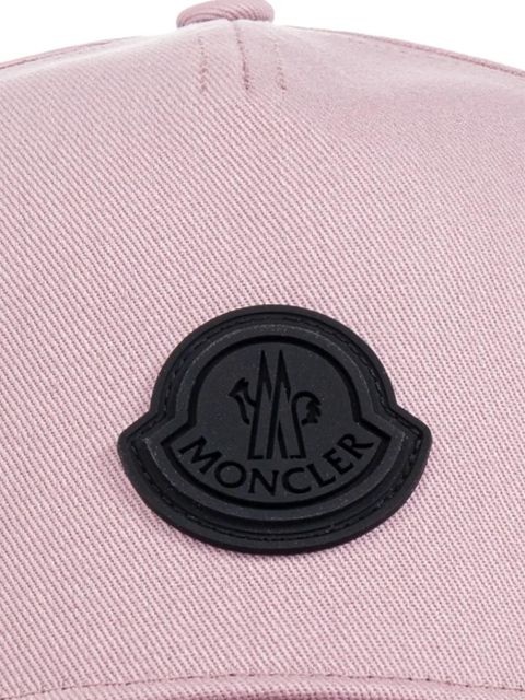 Moncler logo-patch cotton cap - Pink