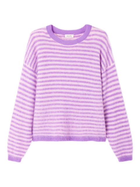 American Vintage Nenybay striped-pattern round-neck sweater - Purple - zdjęcie produktu nr 1