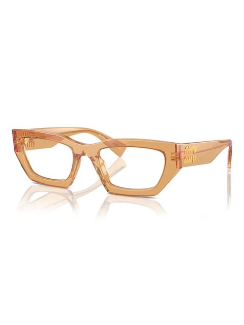 Miu Miu Eyewear geometric-frame glasses - Orange - zdjęcie produktu nr 2