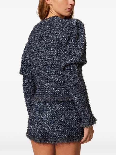 TWINSET jacquard fringed jacket - Blue